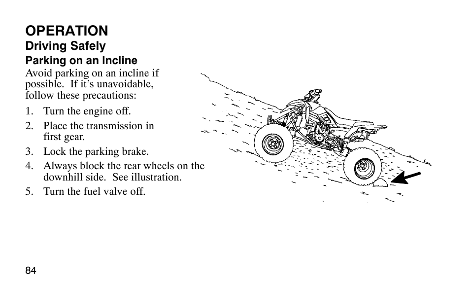 Operation | Polaris Outlaw 9920783 User Manual | Page 87 / 202
