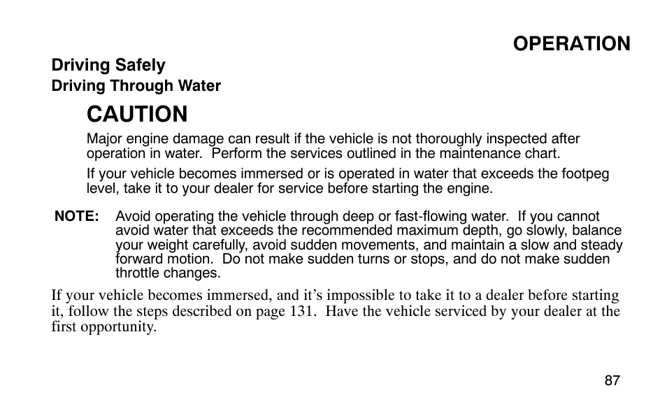 Caution, Operation | Polaris Outlaw 9920783 User Manual | Page 90 / 202