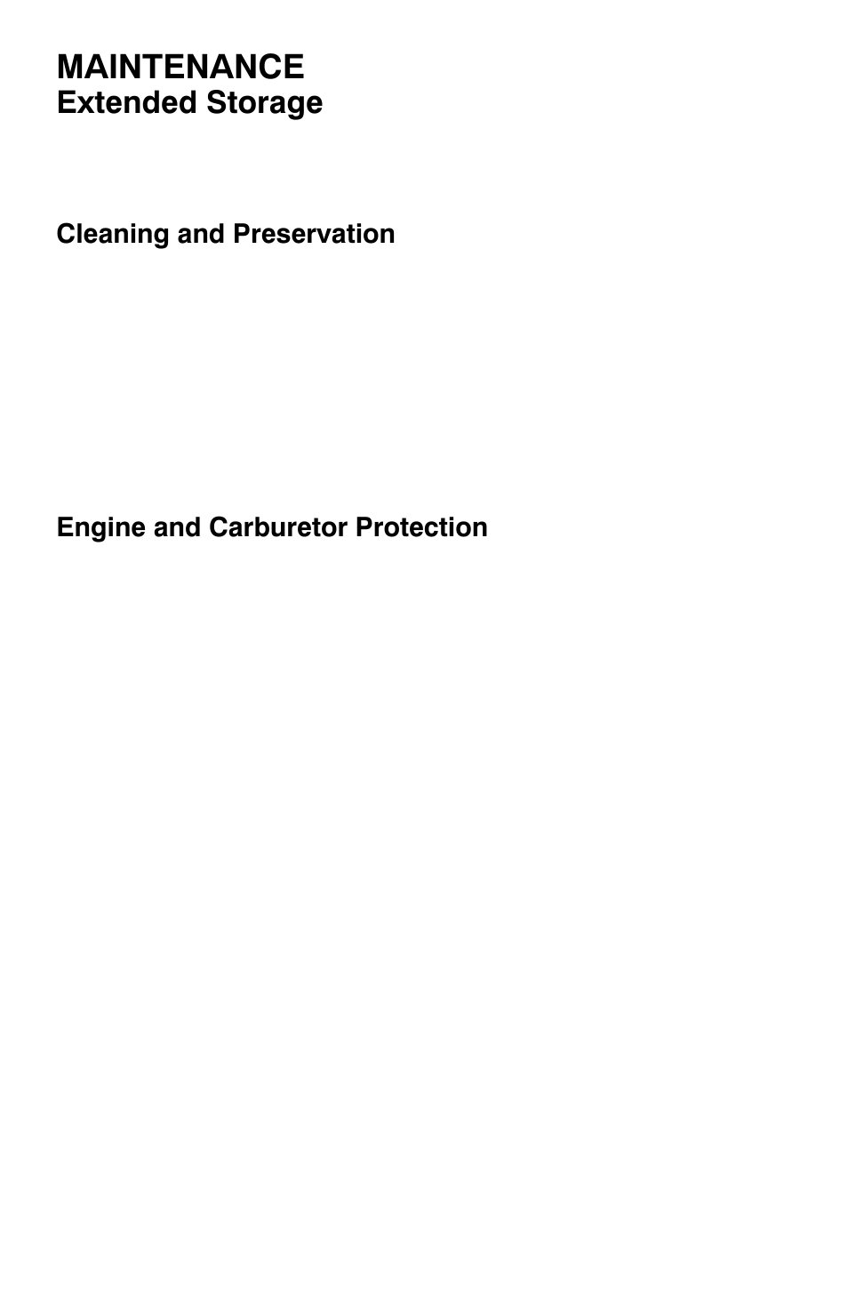 Maintenance, Extended storage | Polaris Widetrak LX User Manual | Page 105 / 130