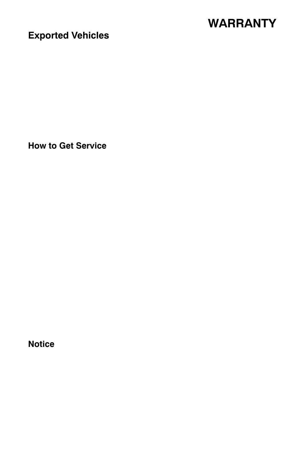 Warranty, Exported vehicles | Polaris Widetrak LX User Manual | Page 122 / 130