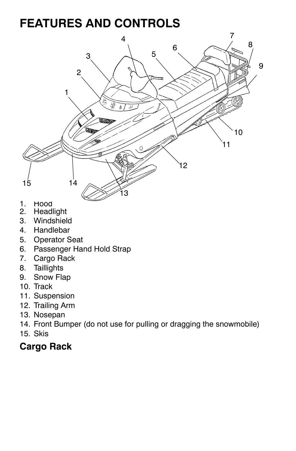 Features and controls, Cargo rack | Polaris Widetrak LX User Manual | Page 31 / 130