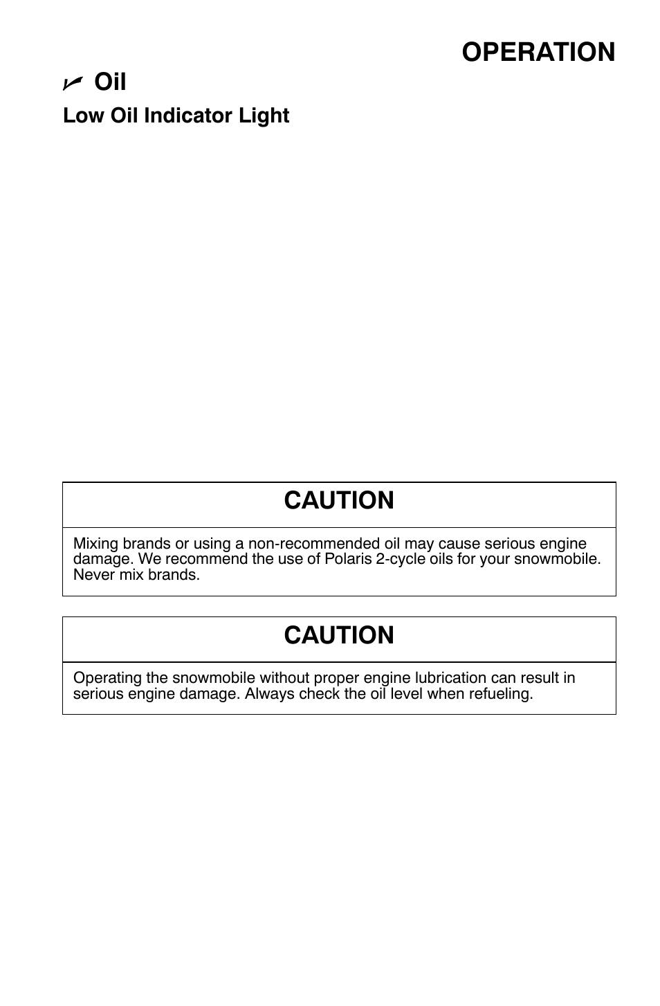 Operation, Caution | Polaris Widetrak LX User Manual | Page 54 / 130