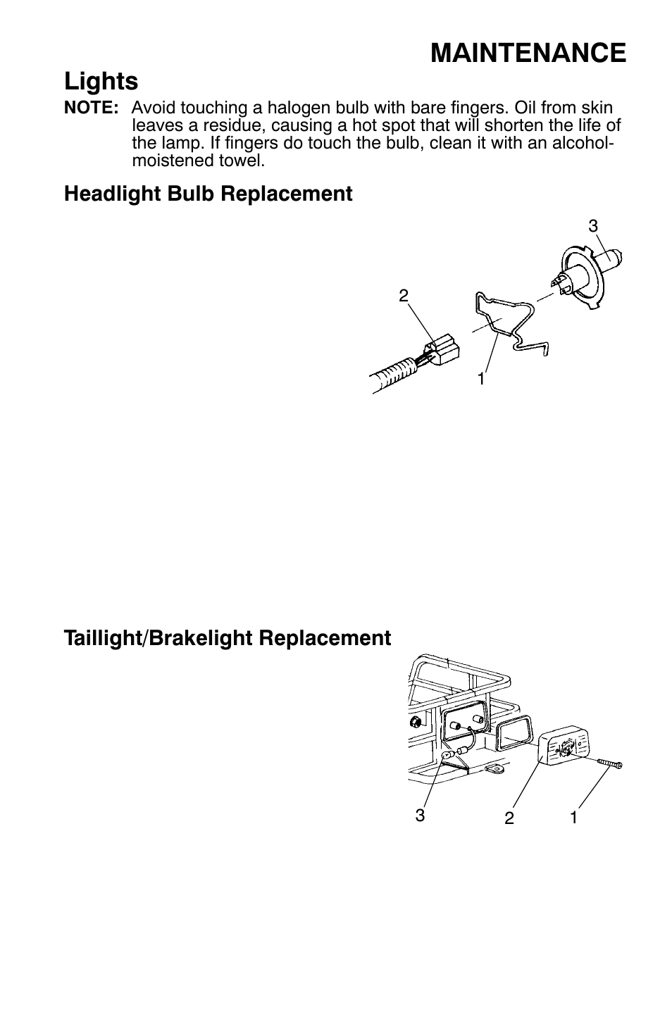 Maintenance, Lights | Polaris Widetrak LX User Manual | Page 84 / 130