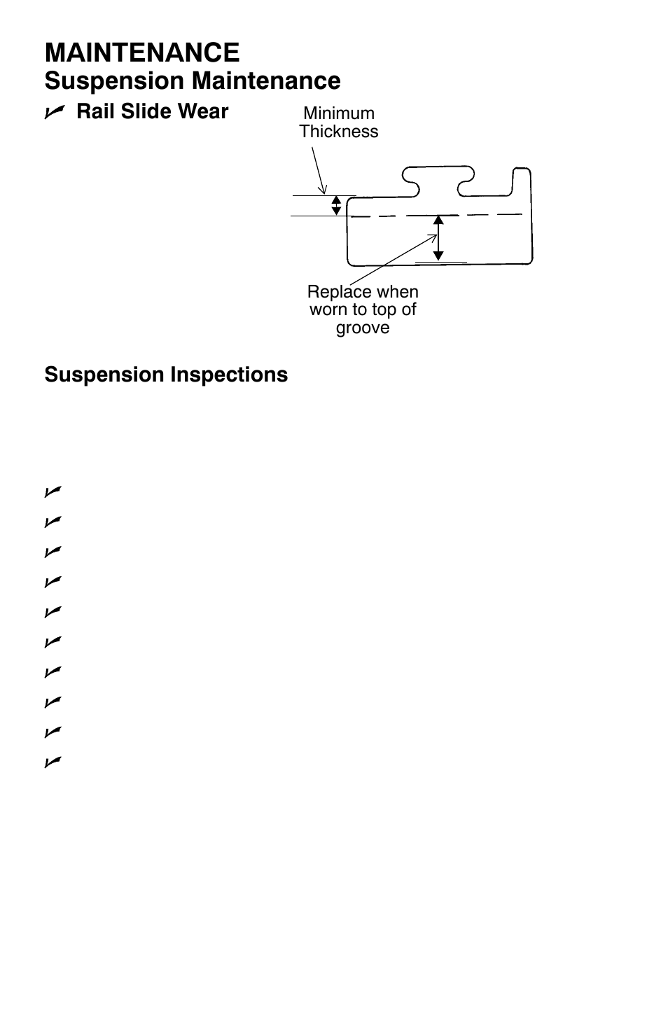 Maintenance, Suspension maintenance | Polaris Widetrak LX User Manual | Page 99 / 130