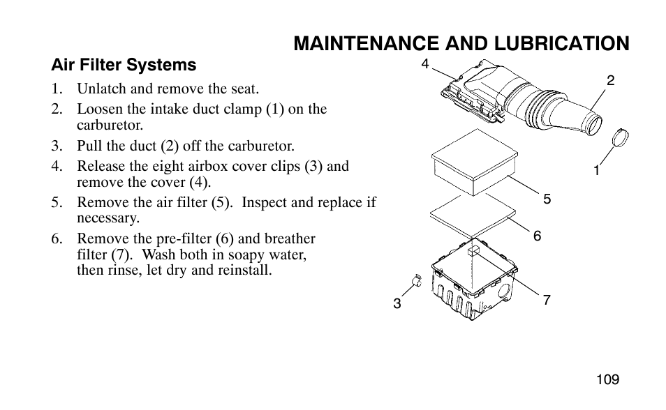 Maintenance and lubrication | Polaris Predator 9920779 User Manual | Page 112 / 191