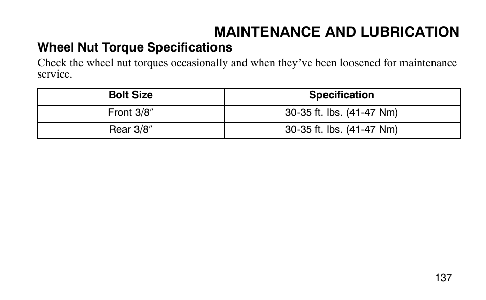 Maintenance and lubrication | Polaris Predator 9920779 User Manual | Page 140 / 191