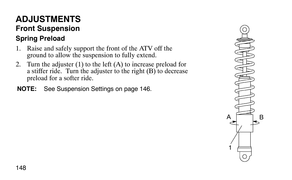 Adjustments | Polaris Predator 9920779 User Manual | Page 151 / 191