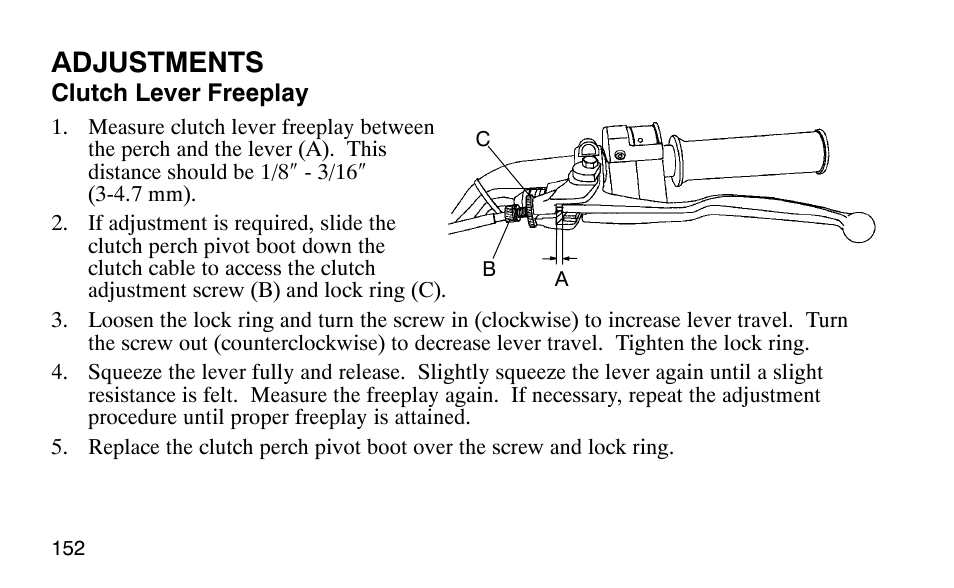 Adjustments | Polaris Predator 9920779 User Manual | Page 155 / 191