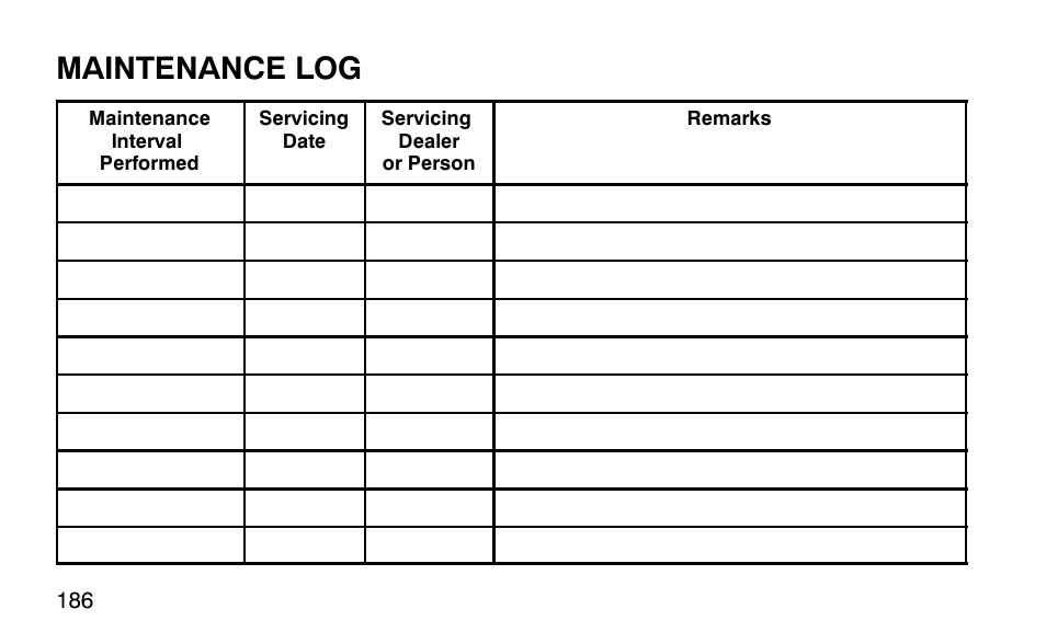 Maintenance log | Polaris Predator 9920779 User Manual | Page 189 / 191
