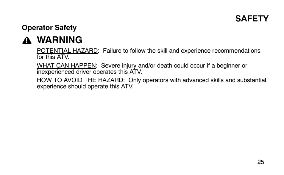 Warning, Safety | Polaris Predator 9920779 User Manual | Page 28 / 191