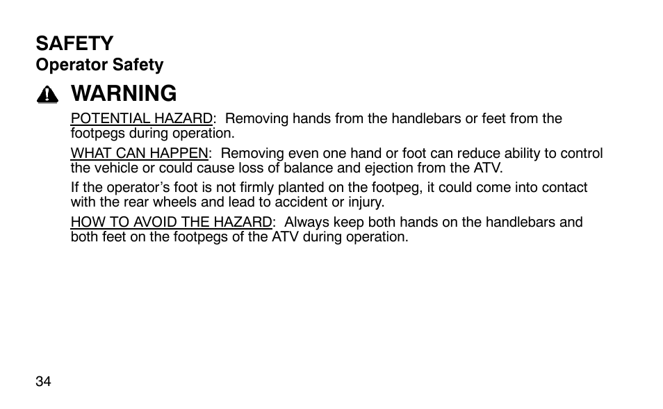 Warning, Safety | Polaris Predator 9920779 User Manual | Page 37 / 191