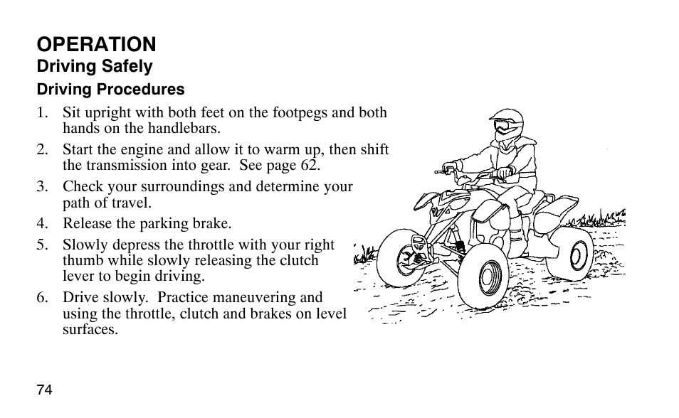 Operation | Polaris Predator 9920779 User Manual | Page 77 / 191