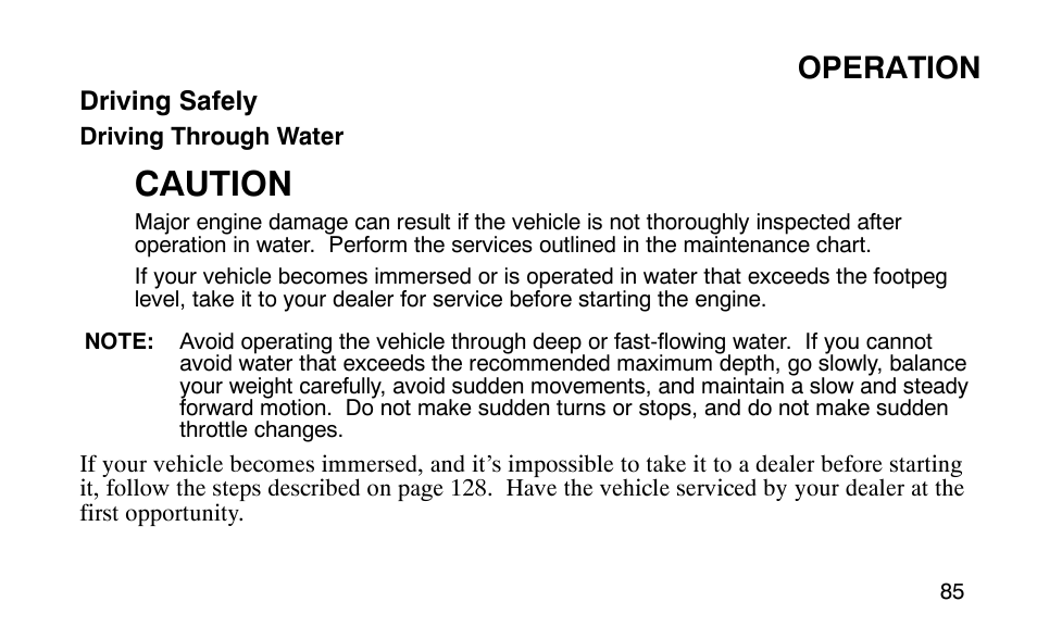 Caution, Operation | Polaris Predator 9920779 User Manual | Page 88 / 191