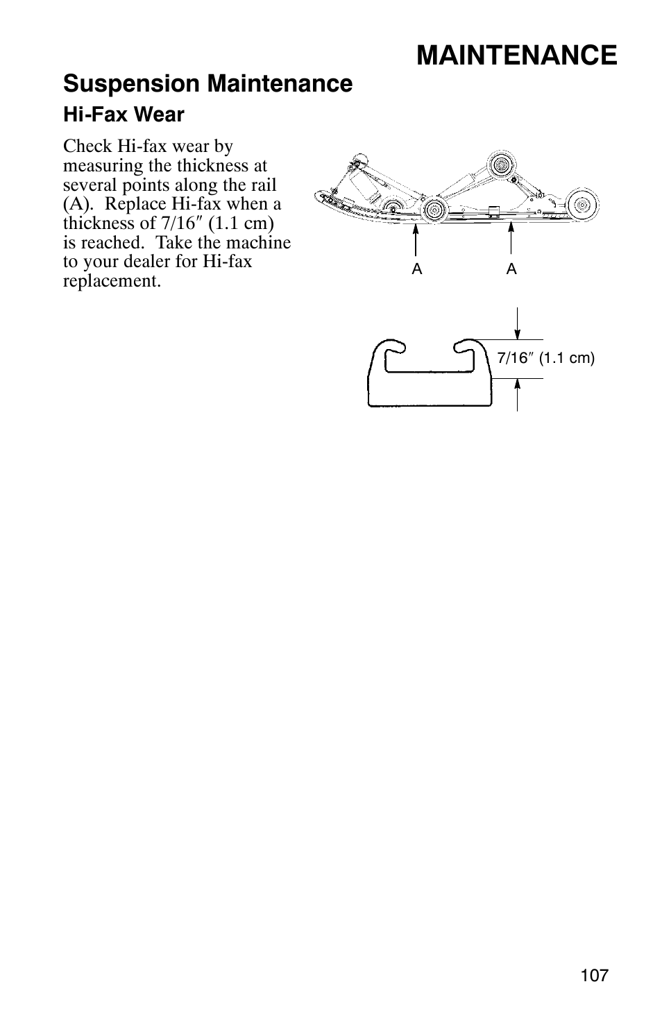 Maintenance, Suspension maintenance | Polaris 800 Pro X User Manual | Page 109 / 129