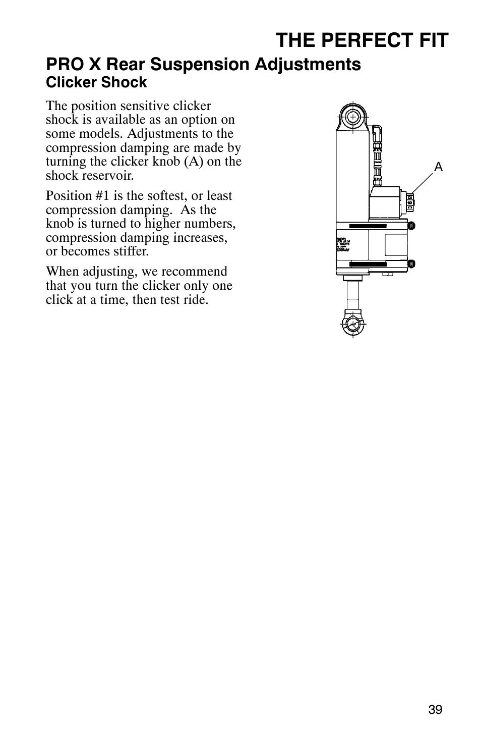 The perfect fit, Pro x rear suspension adjustments | Polaris 800 Pro X User Manual | Page 41 / 129