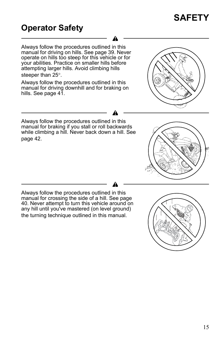 Safety, Operator safety | Polaris Scrambler 9922077 User Manual | Page 17 / 117