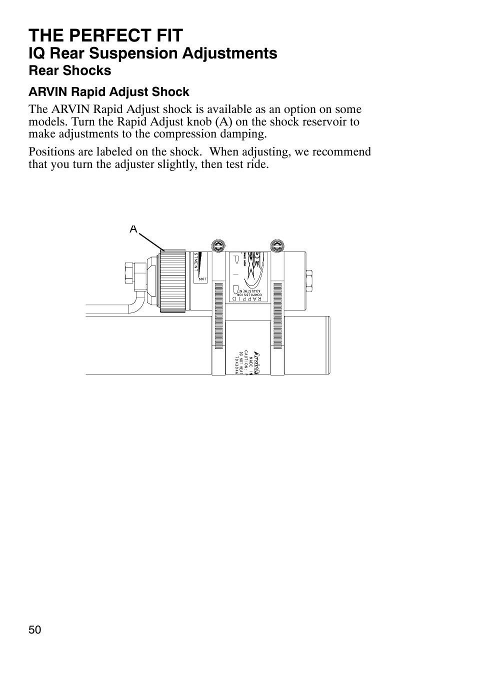 The perfect fit, Iq rear suspension adjustments | Polaris 900 RMK User Manual | Page 53 / 123