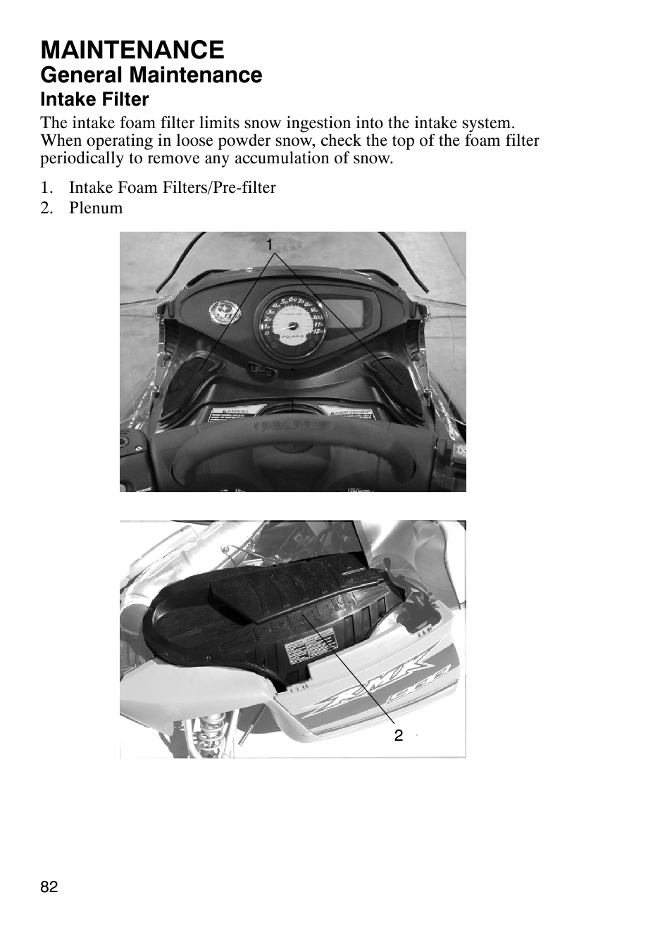 Maintenance, General maintenance | Polaris 900 RMK User Manual | Page 85 / 123