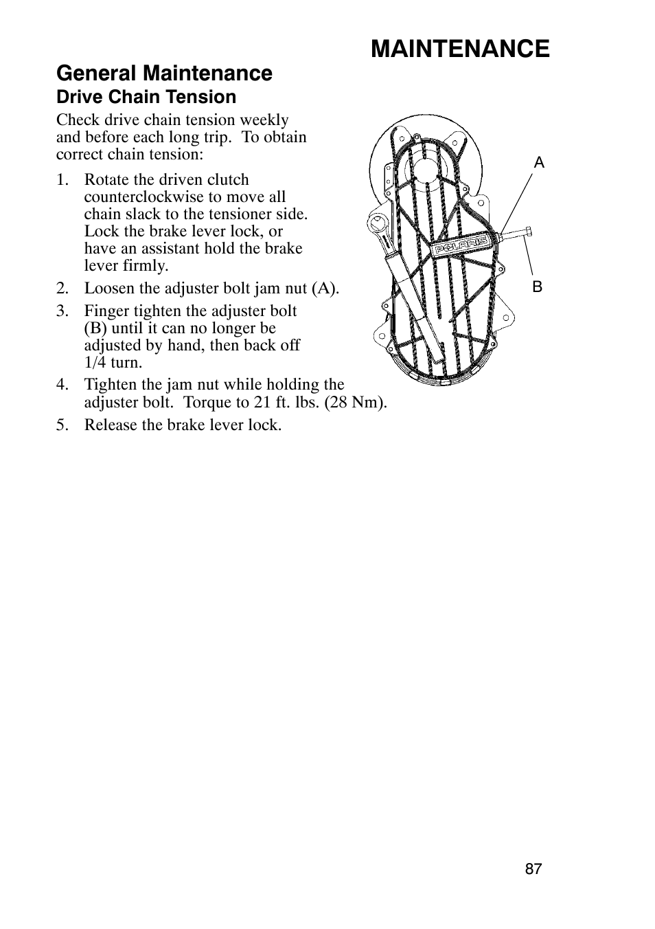 Maintenance, General maintenance | Polaris 900 RMK User Manual | Page 90 / 123