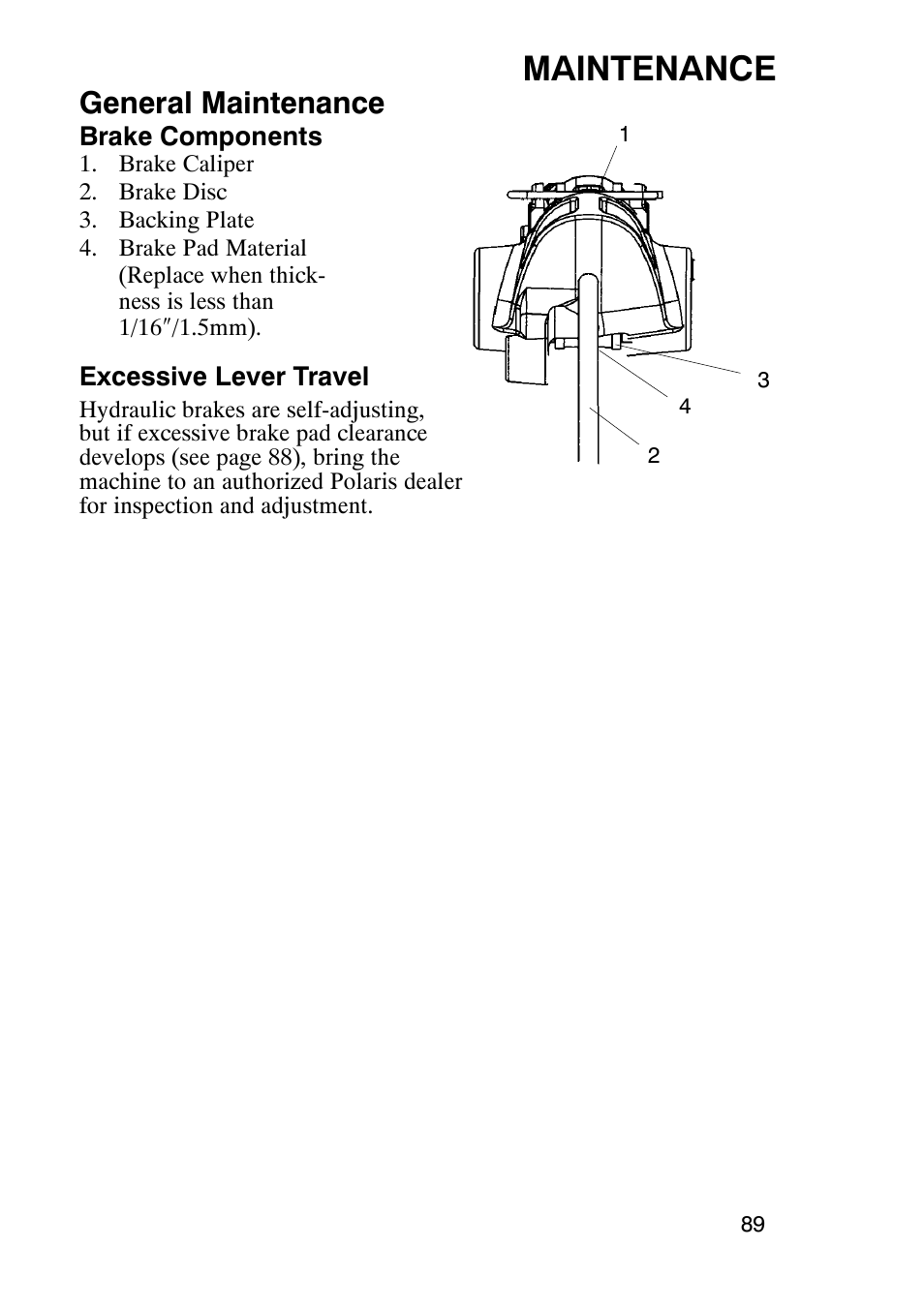 Maintenance, General maintenance | Polaris 900 RMK User Manual | Page 92 / 123