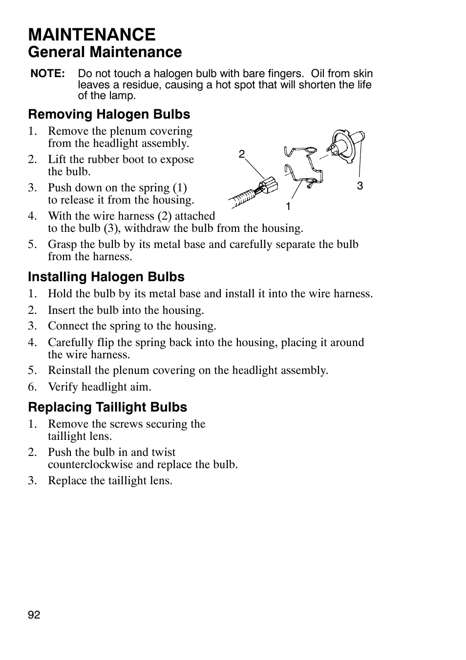 Maintenance, General maintenance | Polaris 900 RMK User Manual | Page 95 / 123