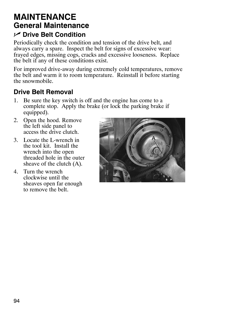 Maintenance, General maintenance n | Polaris 900 RMK User Manual | Page 97 / 123