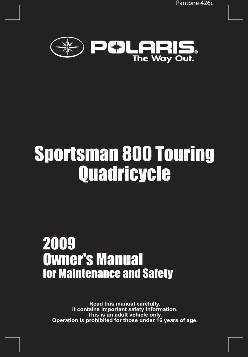 Polaris Sportsman 9921792 User Manual | 131 pages