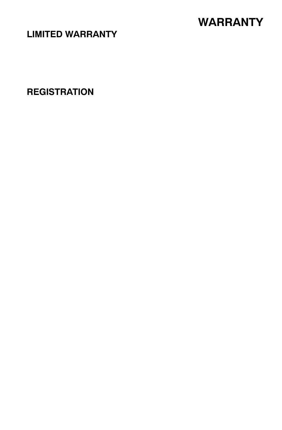 Warranty, Limited warranty, Registration | Polaris Sportsman 9921792 User Manual | Page 127 / 131