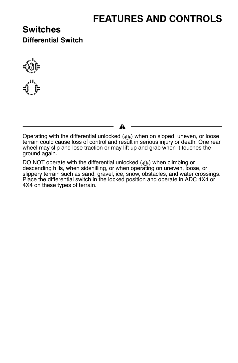 Features and controls, Switches | Polaris Sportsman 9921792 User Manual | Page 25 / 131