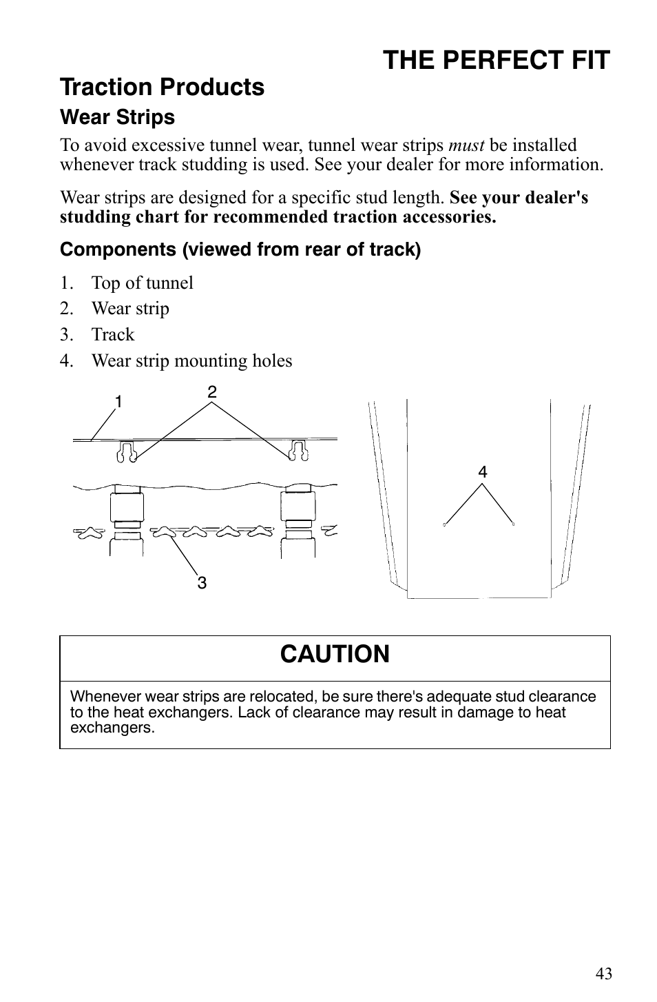 The perfect fit, Traction products, Caution | Polaris Trail Touring Deluxe User Manual | Page 46 / 139