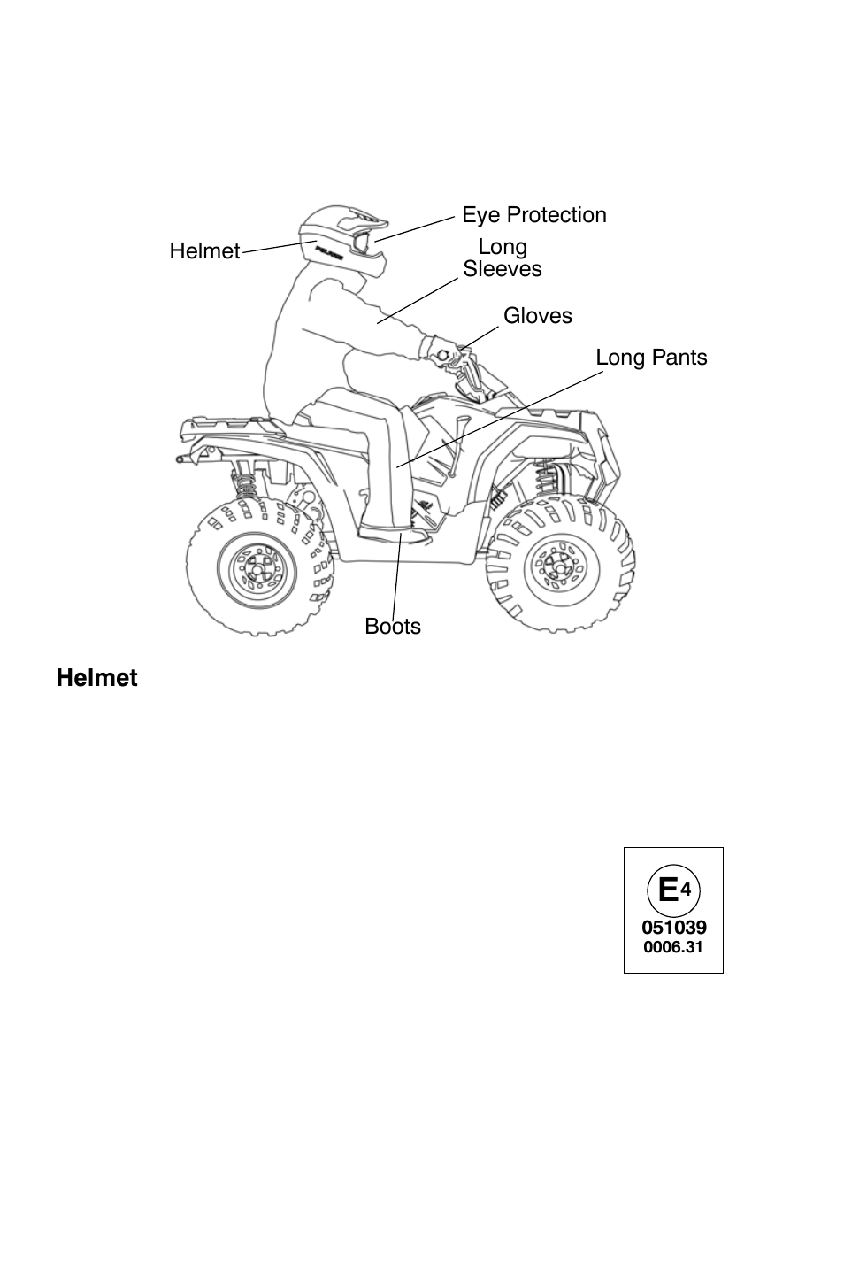 Safety, Safe riding gear | Polaris Sportsman 9921822 User Manual | Page 11 / 126