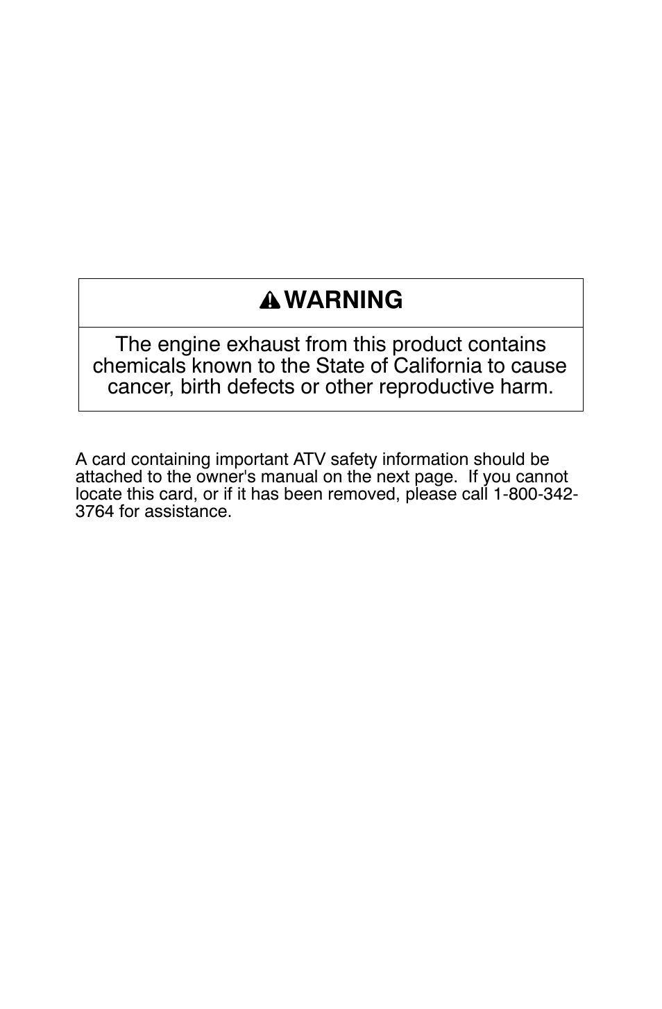 Warning | Polaris Sportsman Touring 500 HO User Manual | Page 2 / 145