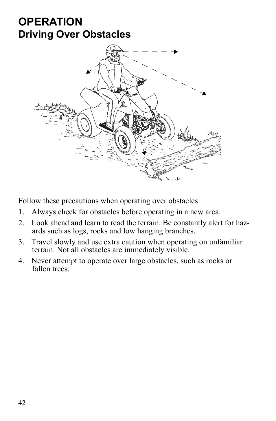 Operation, Driving over obstacles | Polaris 9922462 User Manual | Page 45 / 118