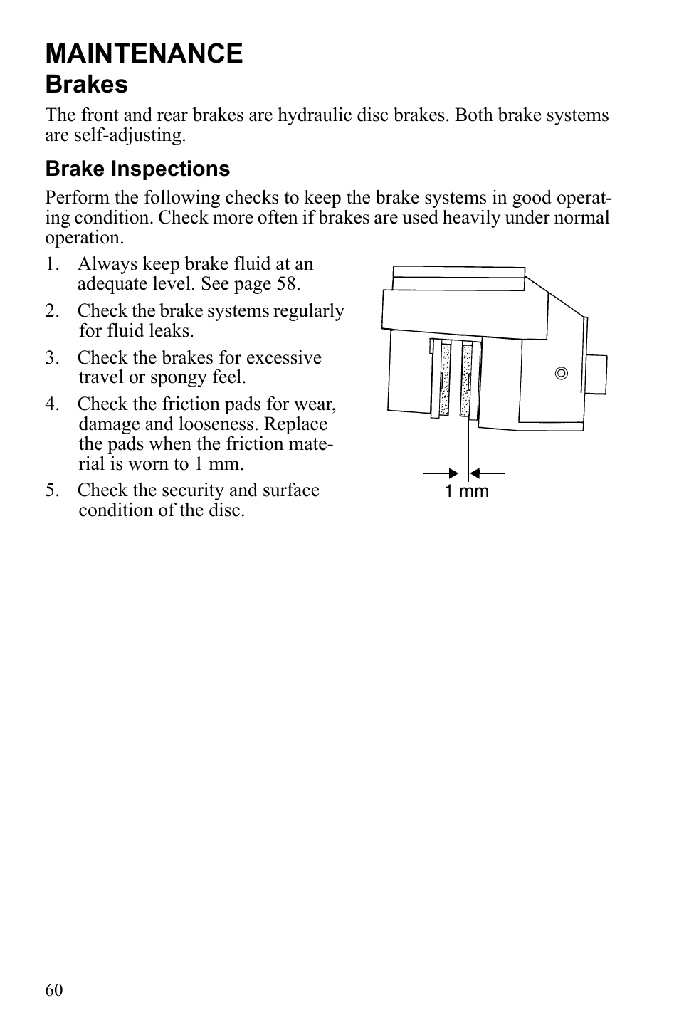 Maintenance, Brakes | Polaris 9922462 User Manual | Page 63 / 118