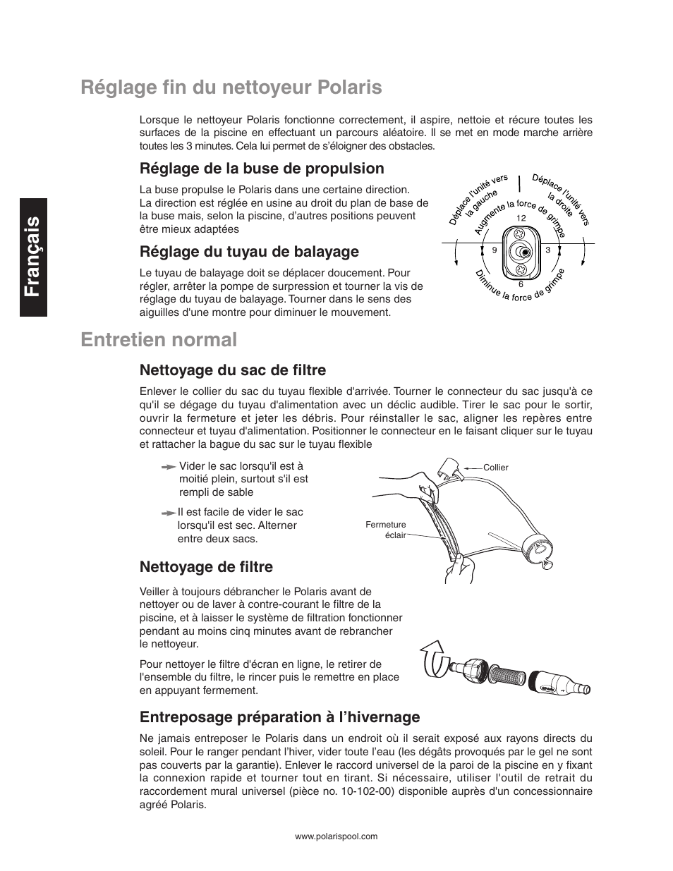 Entretien normal | Polaris 280 User Manual | Page 16 / 64