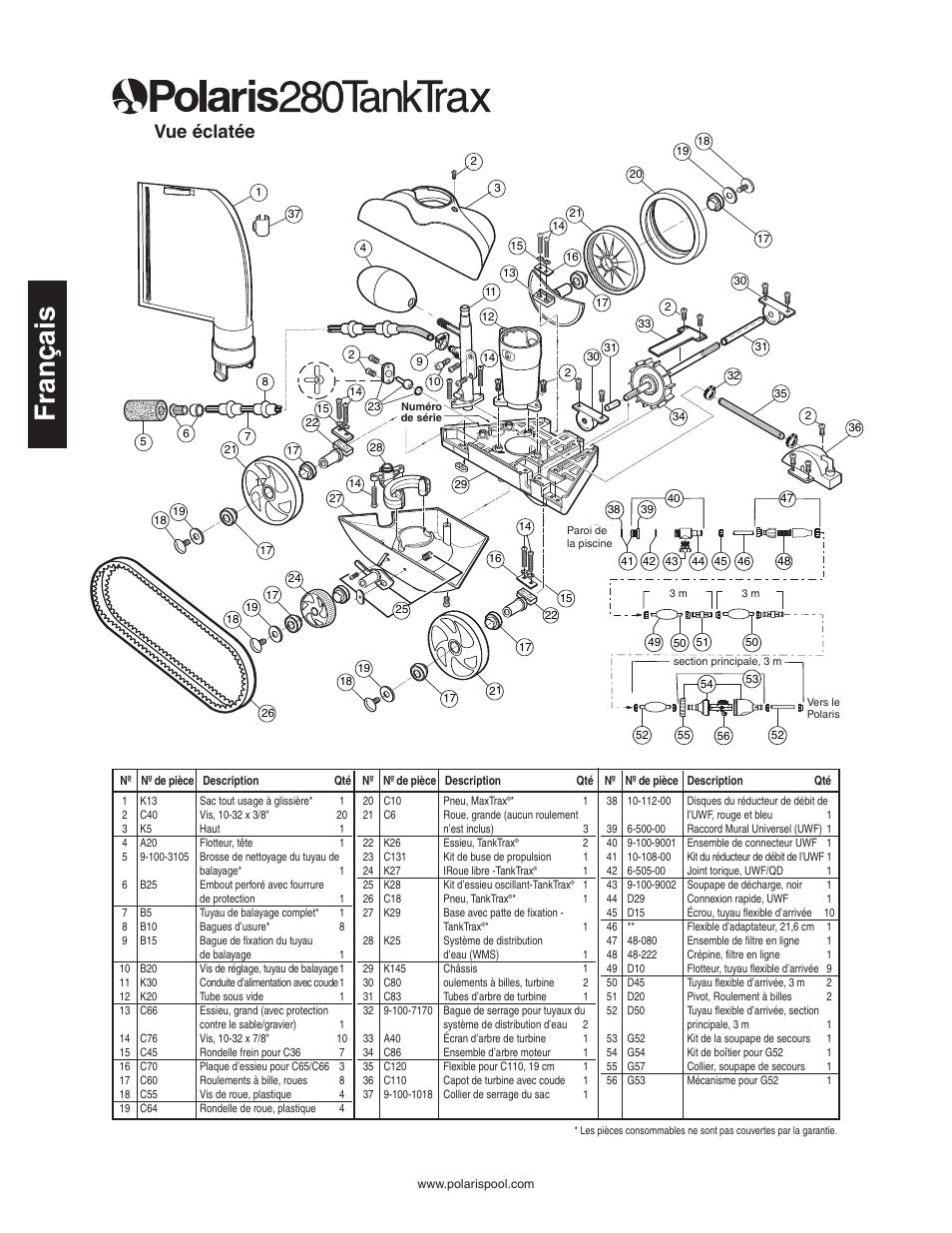 Vue éclatée | Polaris 280 User Manual | Page 18 / 64