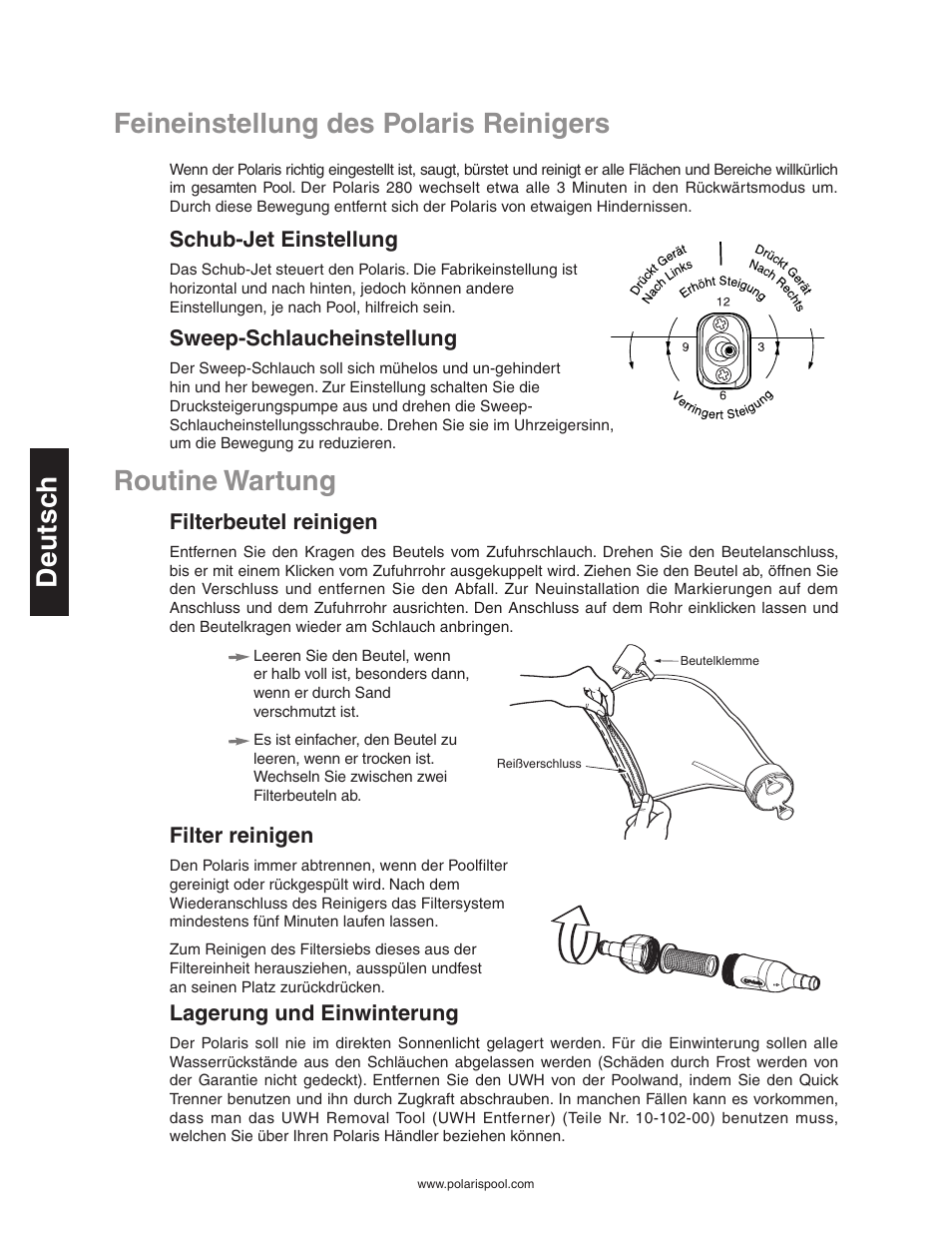 Routine wartung | Polaris 280 User Manual | Page 26 / 64