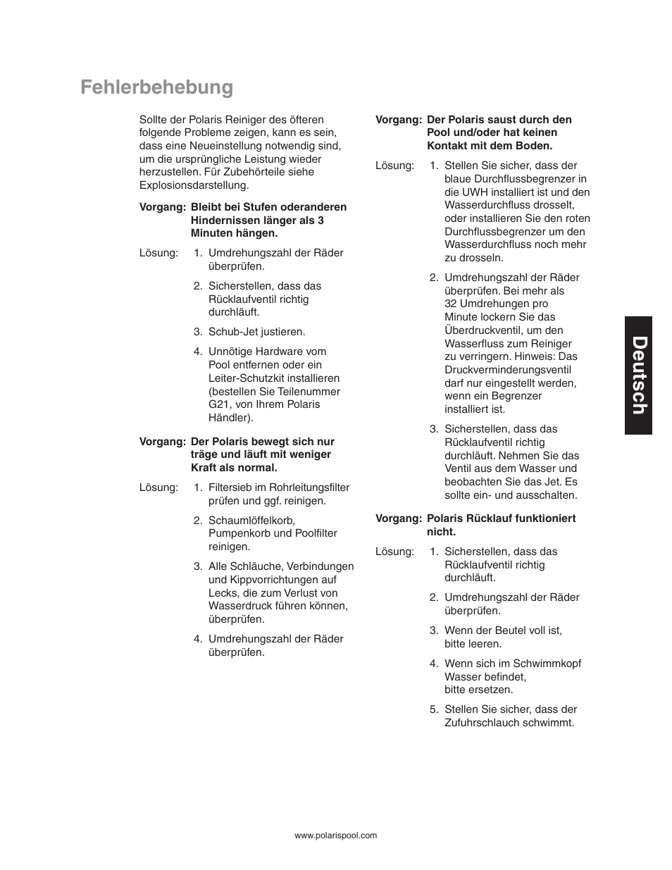 Polaris 280 User Manual | Page 29 / 64