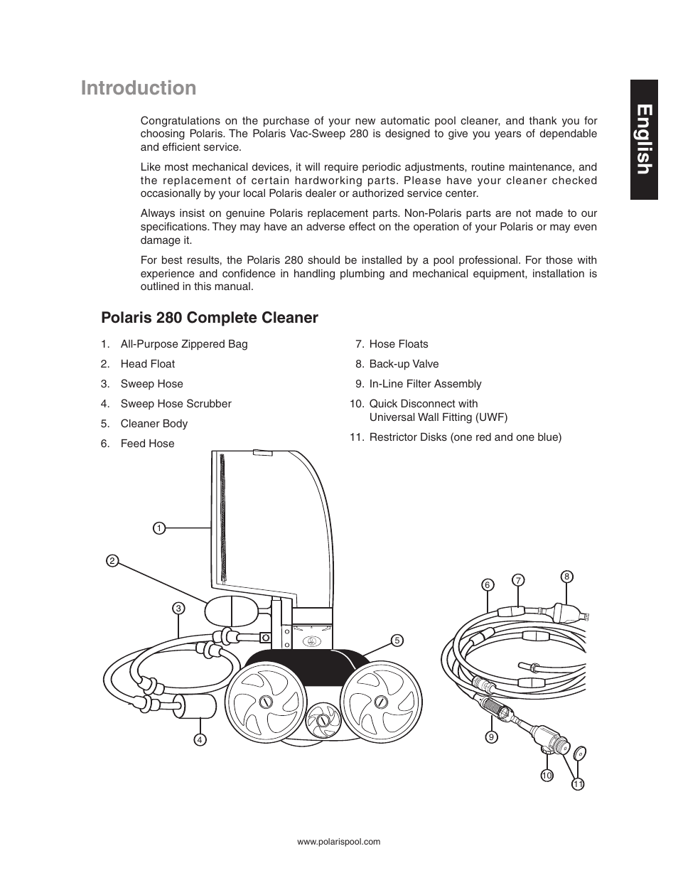 Polaris 280 complete cleaner | Polaris 280 User Manual | Page 3 / 64