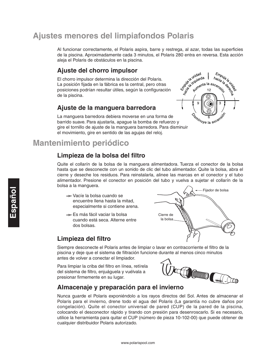 Mantenimiento periódico | Polaris 280 User Manual | Page 36 / 64