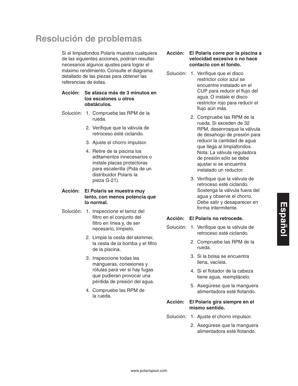 Polaris 280 User Manual | Page 39 / 64