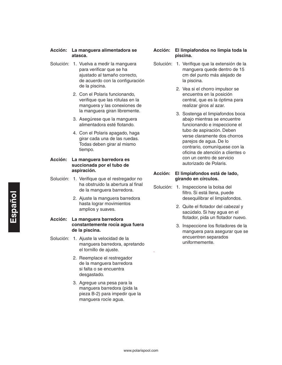 Polaris 280 User Manual | Page 40 / 64