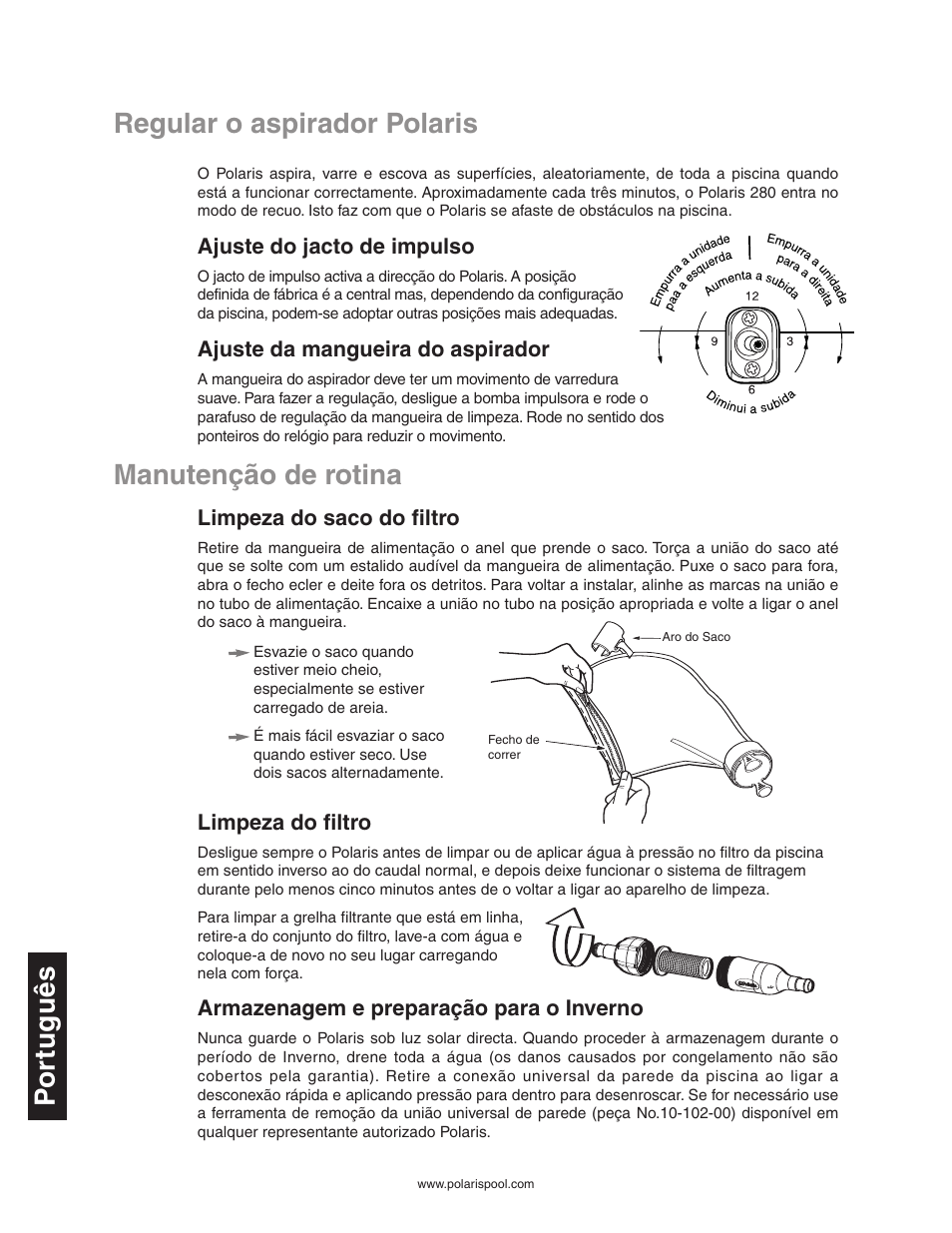 Manutenção de rotina | Polaris 280 User Manual | Page 56 / 64