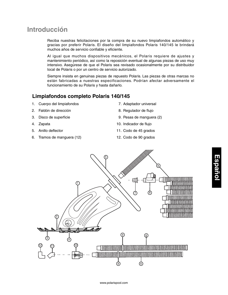 Introducción español, Instrucciones para la instalación rápida, Introducción | Español | Polaris 145 User Manual | Page 33 / 63