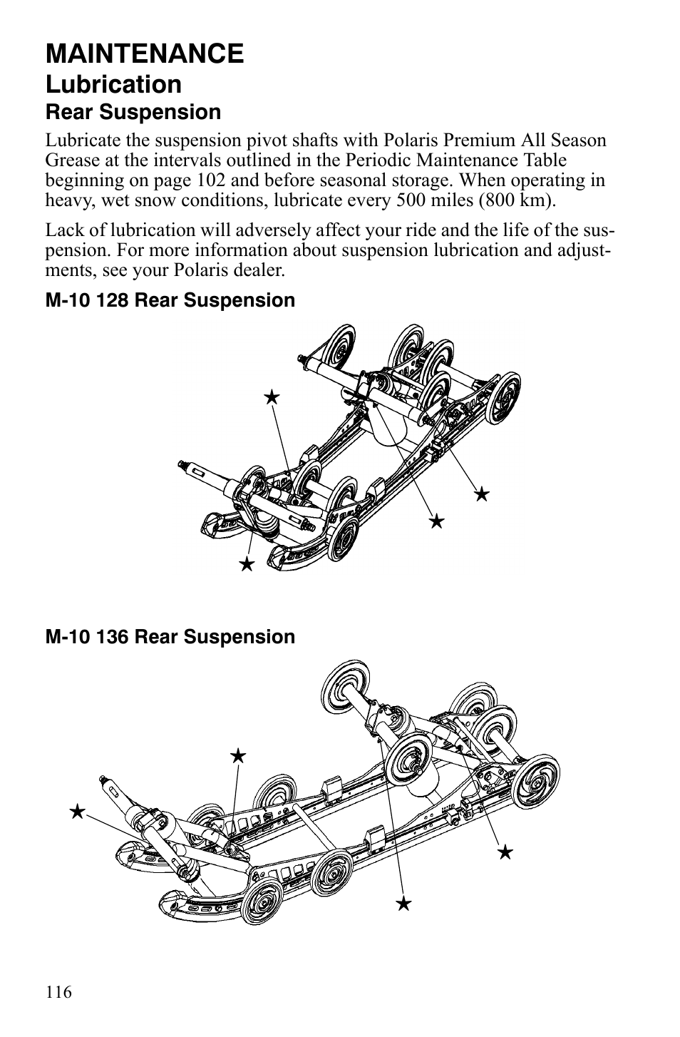 Maintenance, Lubrication | Polaris FST IQ Touring User Manual | Page 119 / 179