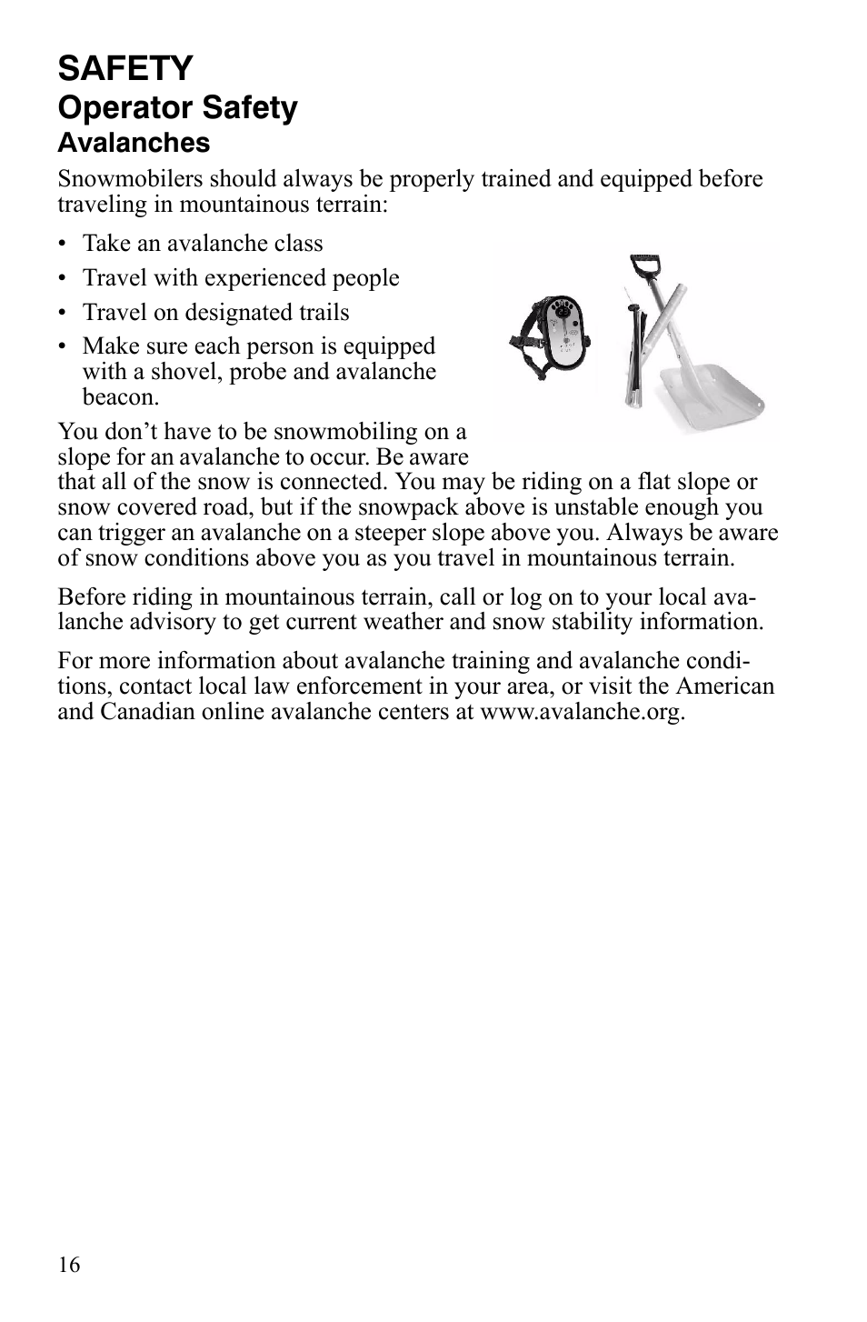 Safety, Operator safety | Polaris FST IQ Touring User Manual | Page 19 / 179