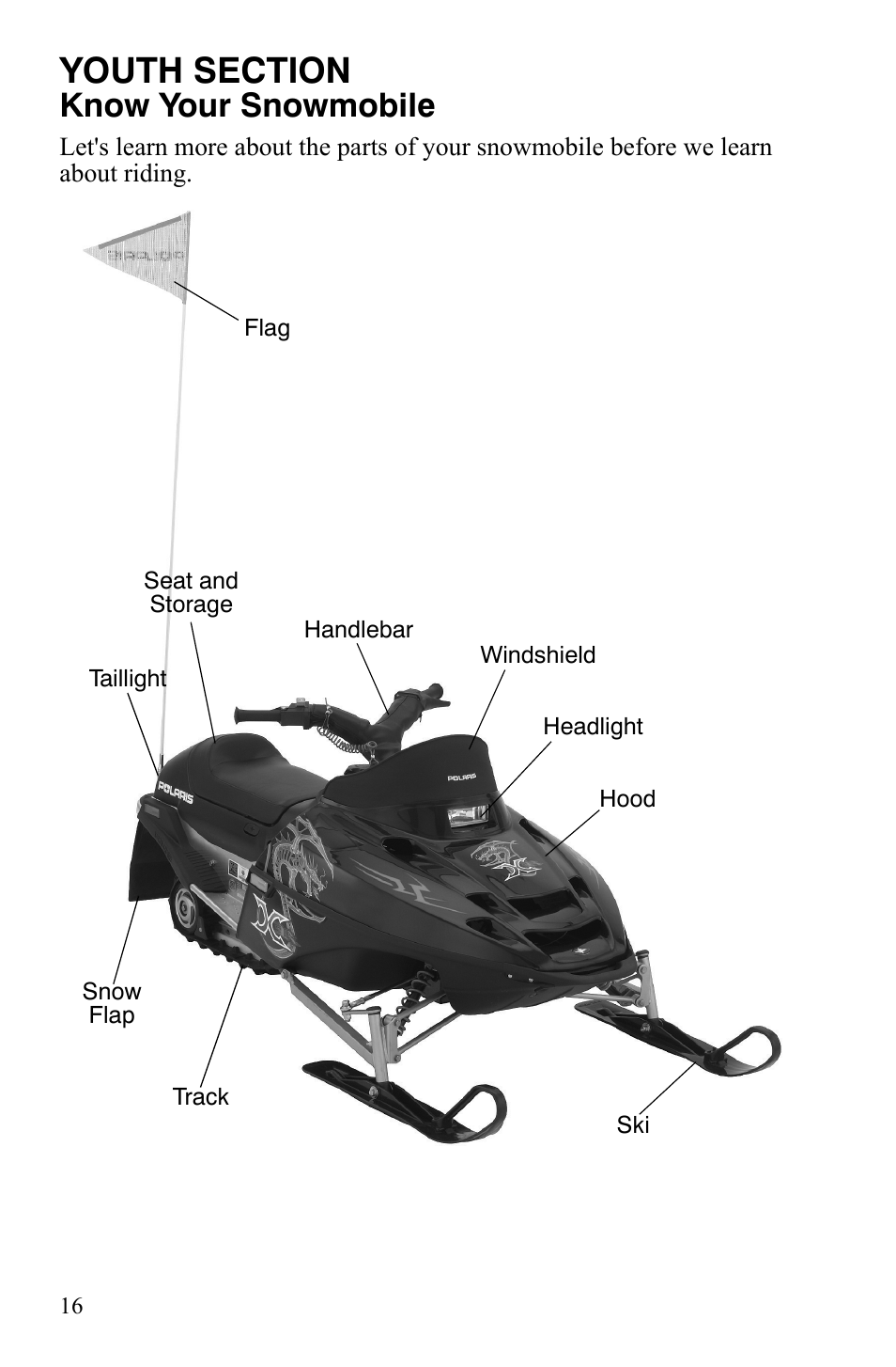 Know your snowmobile | Polaris Xer User Manual | Page 19 / 100