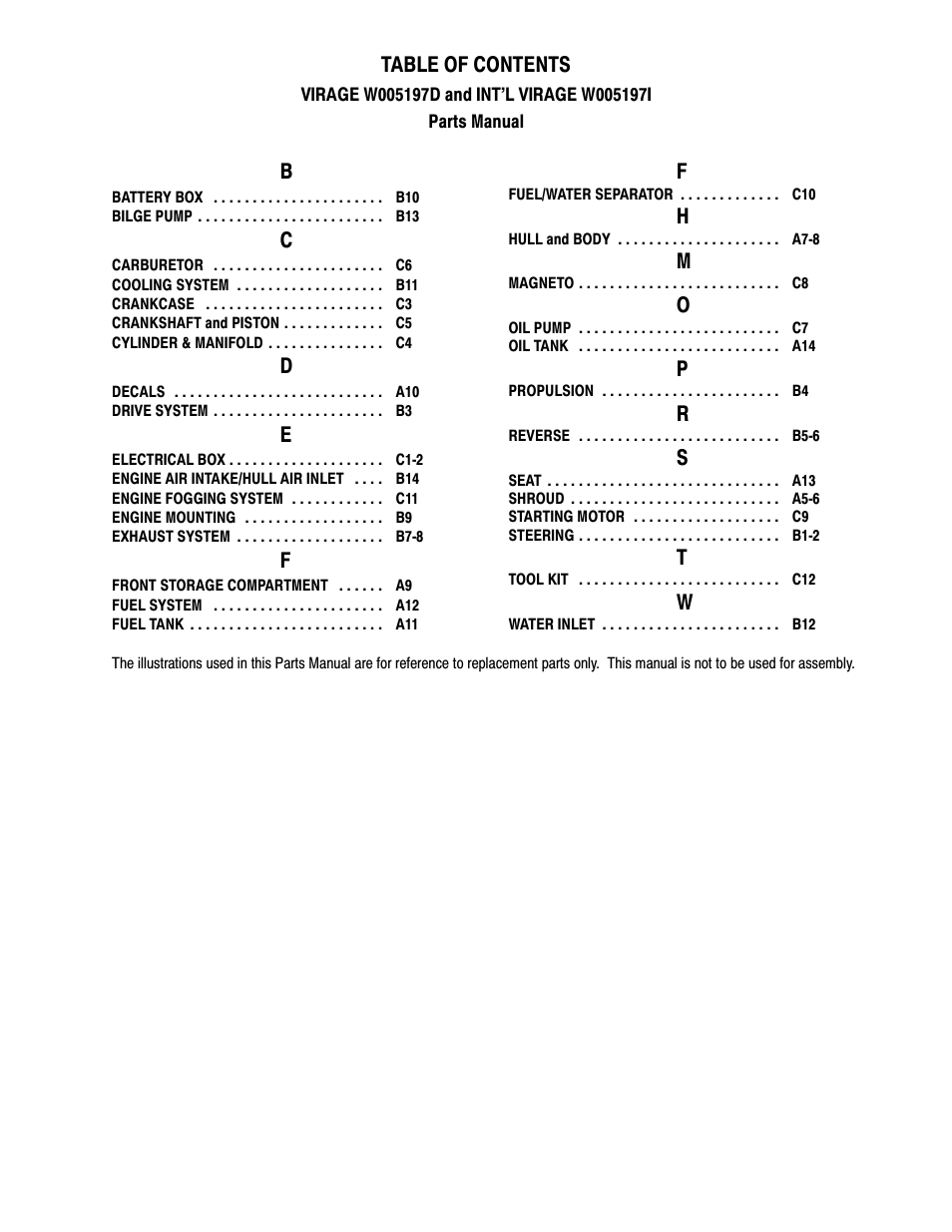Polaris VIRAGE W005197D User Manual | Page 2 / 42