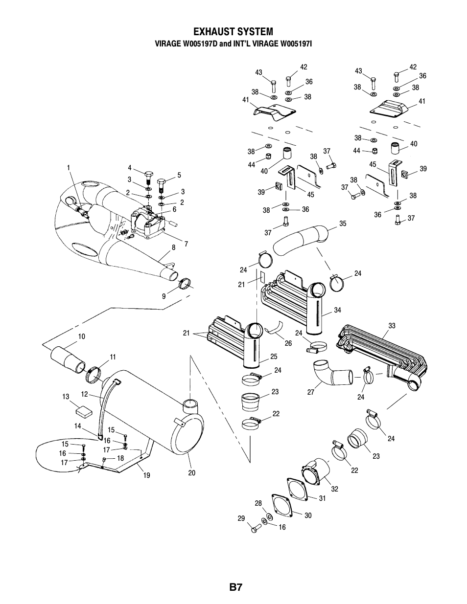 B7 exhaust system | Polaris VIRAGE W005197D User Manual | Page 21 / 42