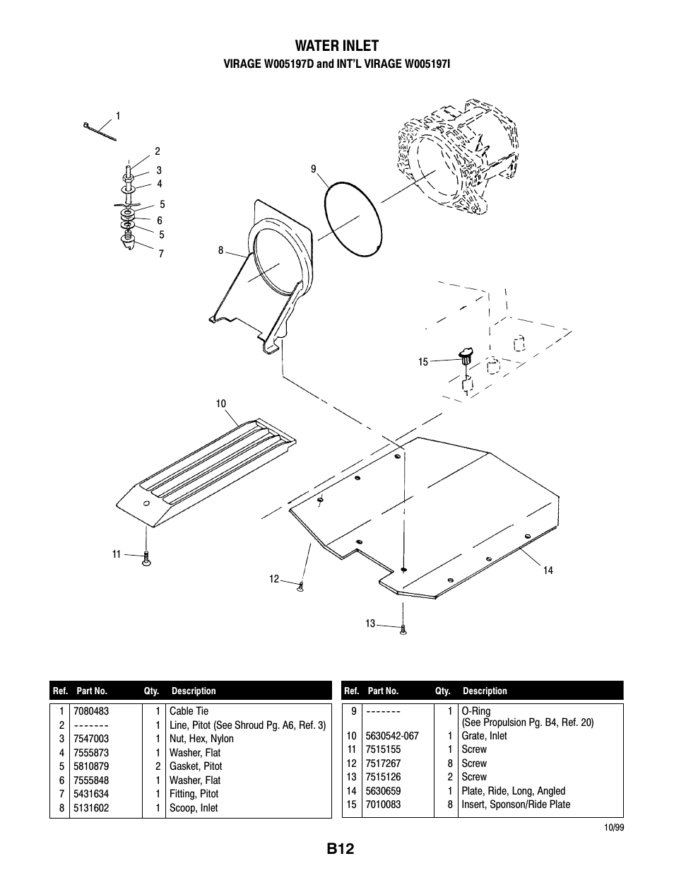 B12 water inlet | Polaris VIRAGE W005197D User Manual | Page 26 / 42